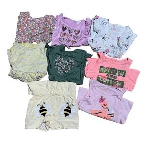 Bundle Toddler Girl 2T Set 8PC Summer Romper Dress Short Sleeve Tops Tees